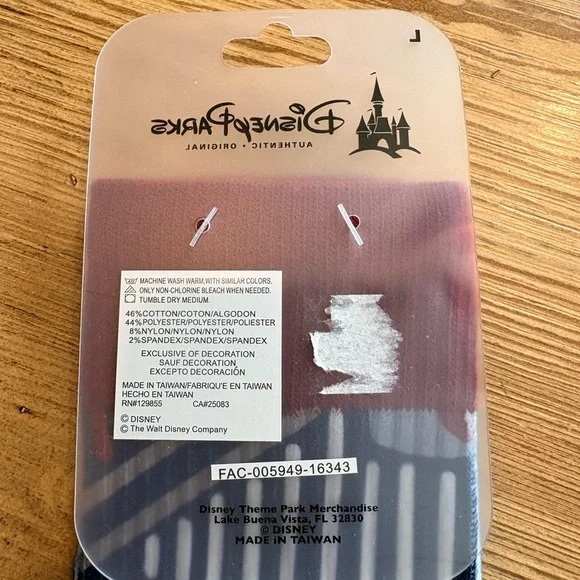 Disney Parks Authentic Mickey Mouse Geometric Pattern Crew Socks Burgundy - Picture 9 of 10